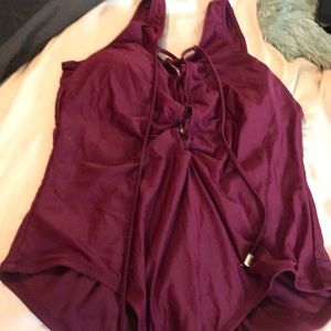 Lace up swimsuit